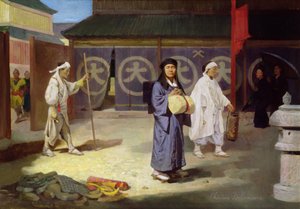 Japanse pelgrim terugkerend van de berg Fusi Yama door Theodore Delamarre